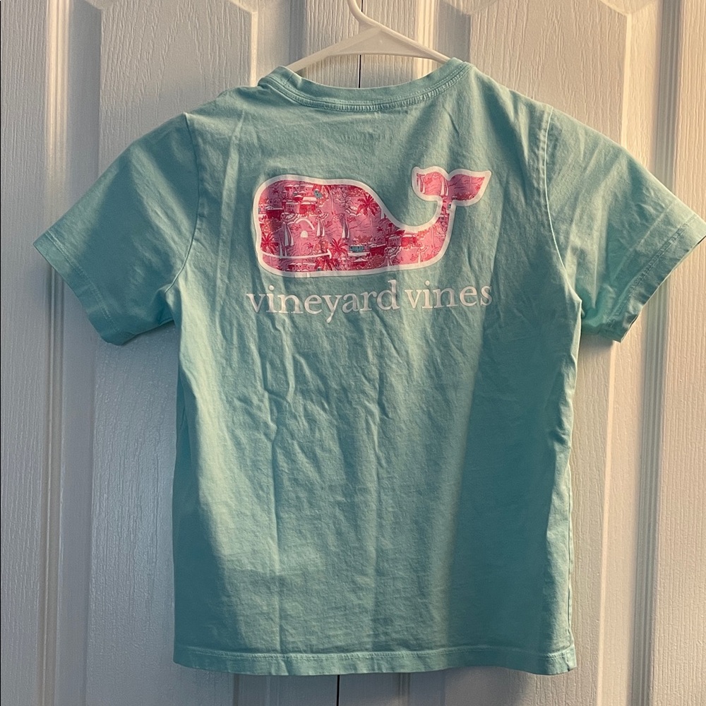 Pink Whale Light Blue T-Shirt with Pocket